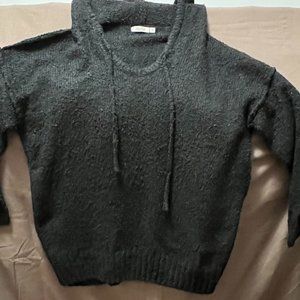 2 Bella Boucle Hooded Cardigan, Black, Size S.